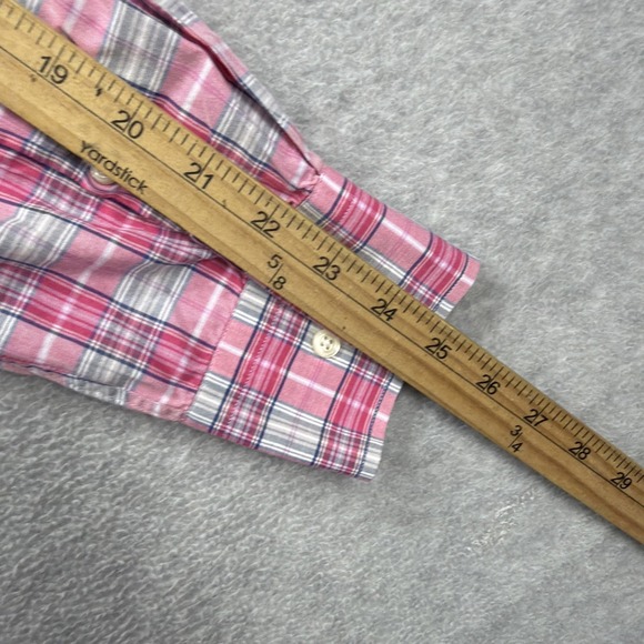 Peter Millar Shirt Mens Large Pink Plaid India Madras Oxford Dress Casual Sport - Picture 7 of 7